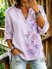 Women's Alzheimer's Awareness Print Casual T-Shirt