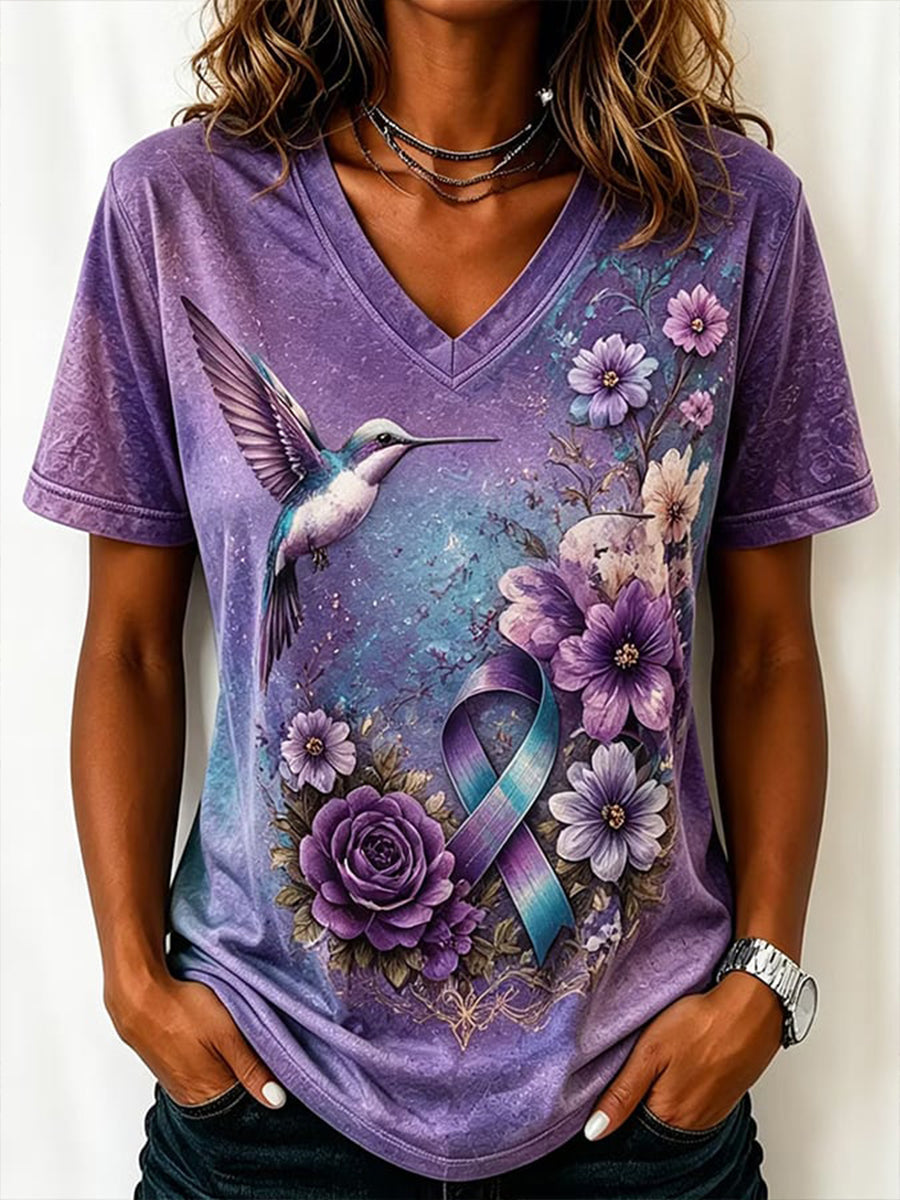 Women's Suicide Prevention Awareness Print T-shirt gracestitchs