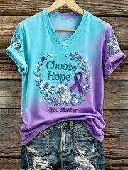 Women's Suicide Prevention Awareness Print T-shirt gracestitchs