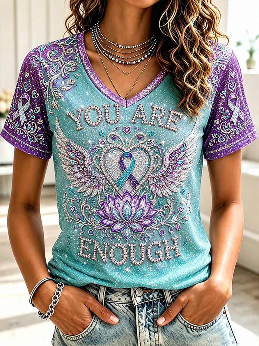 Women's Suicide Prevention Awareness Print T-shirt gracestitchs