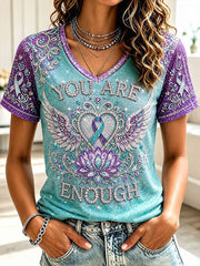 Women's Suicide Prevention Awareness Print T-shirt gracestitchs