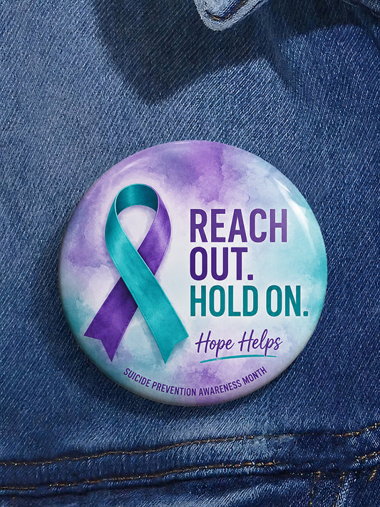 Unisex Suicide Prevention Awareness Printed Brooch gracestitchs