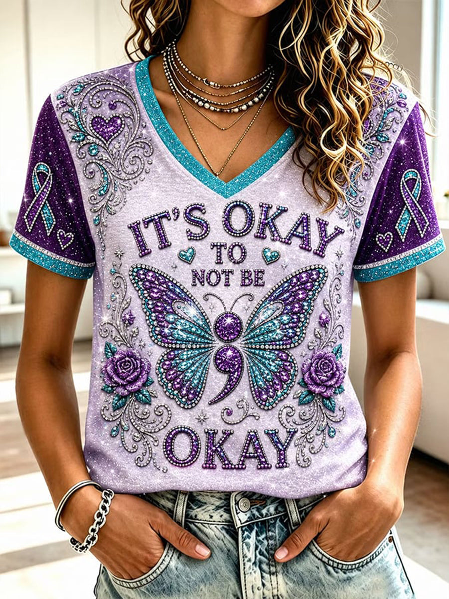 Women's Suicide Prevention Awareness Print T-shirt gracestitchs