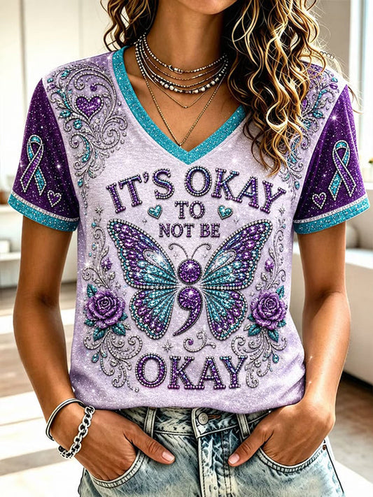 Women's Suicide Prevention Awareness Print T-shirt gracestitchs