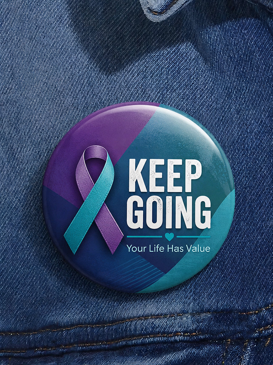 Unisex Suicide Prevention Awareness Printed Brooch gracestitchs