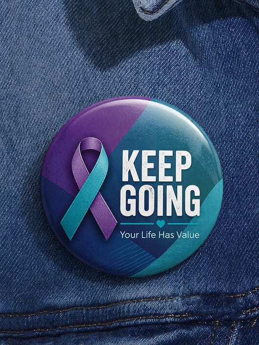Unisex Suicide Prevention Awareness Printed Brooch gracestitchs