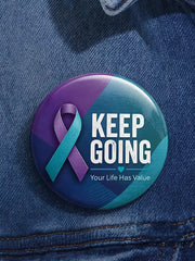 Unisex Suicide Prevention Awareness Printed Brooch gracestitchs