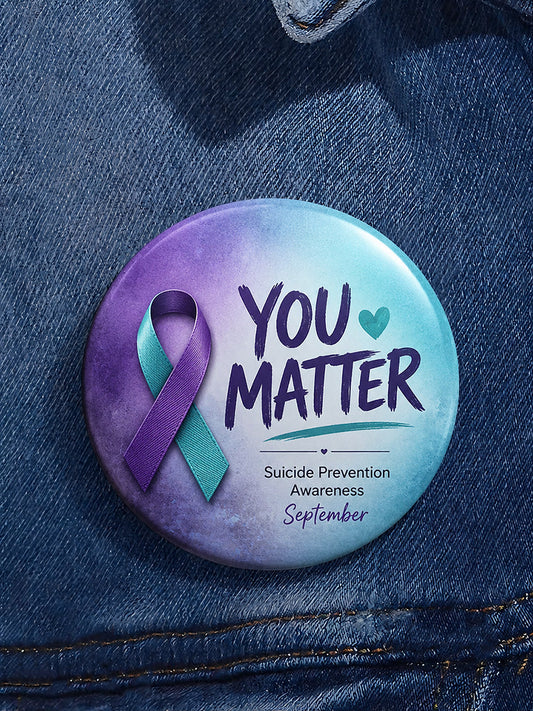 Unisex Suicide Prevention Awareness Printed Brooch gracestitchs