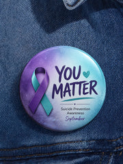 Unisex Suicide Prevention Awareness Printed Brooch gracestitchs