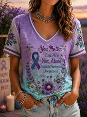 Women's Suicide Prevention Awareness Print T-shirt gracestitchs