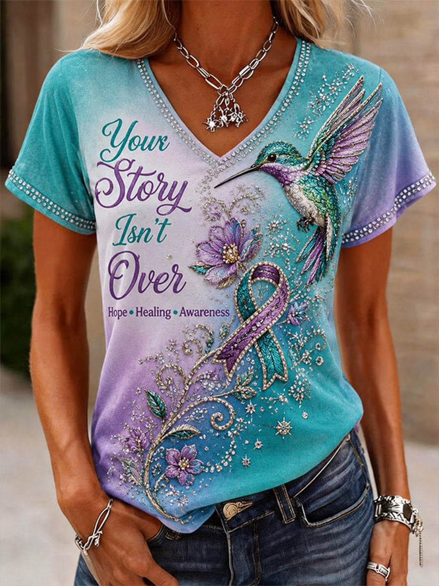 Women's Suicide Prevention Awareness Print T-shirt gracestitchs