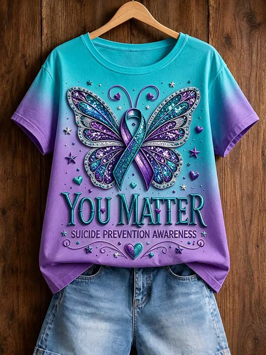 Women's Suicide Prevention Awareness Print T-shirt gracestitchs