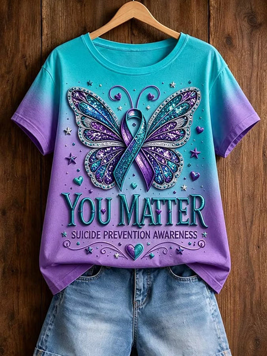 Women's Suicide Prevention Awareness Print T-shirt gracestitchs