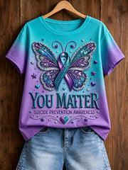 Women's Suicide Prevention Awareness Print T-shirt gracestitchs