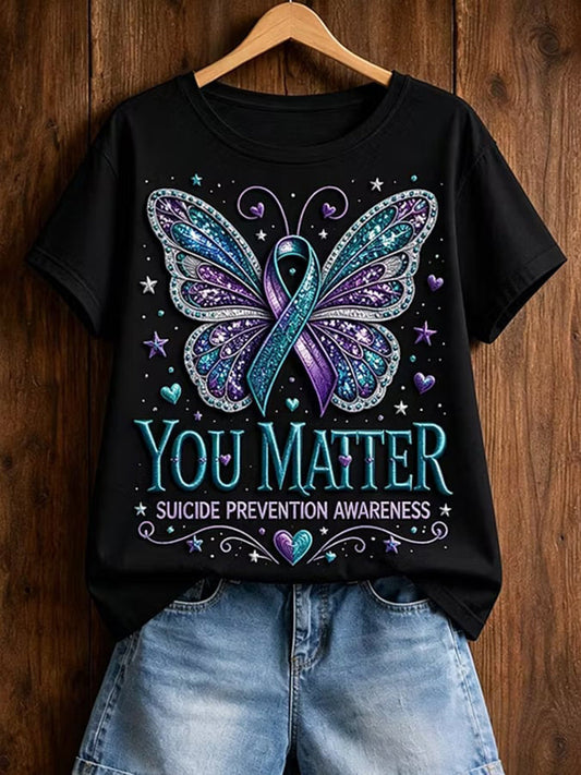 Women's Suicide Prevention Awareness Print T-shirt gracestitchs