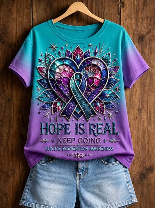 Women's Suicide Prevention Awareness Print T-shirt gracestitchs