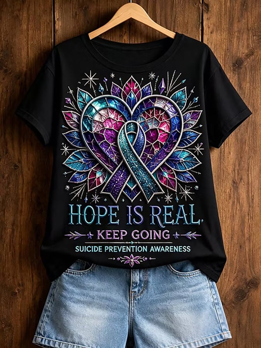 Women's Suicide Prevention Awareness Print T-shirt gracestitchs