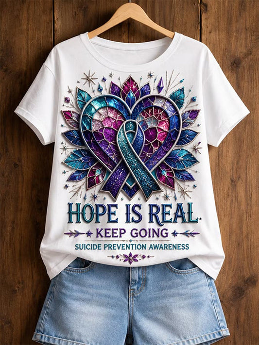 Women's Suicide Prevention Awareness Print T-shirt gracestitchs