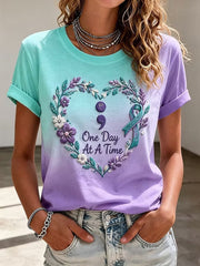 Women's Suicide Prevention Awareness Print T-shirt gracestitchs