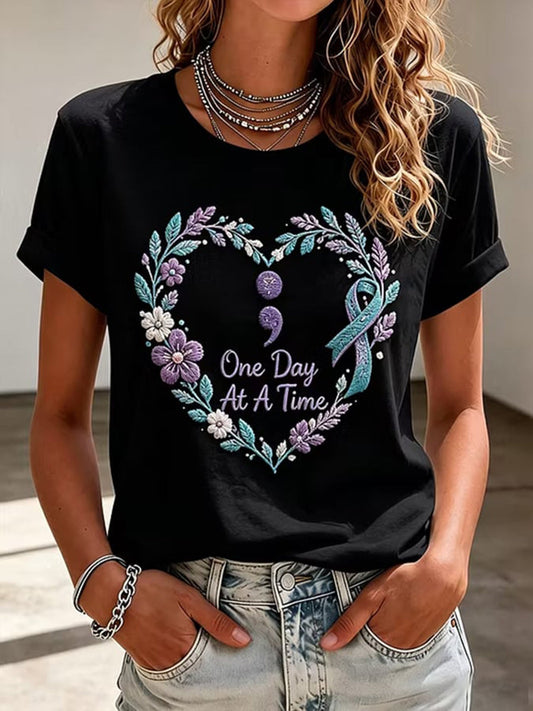 Women's Suicide Prevention Awareness Print T-shirt gracestitchs