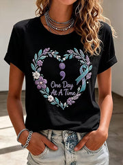 Women's Suicide Prevention Awareness Print T-shirt gracestitchs