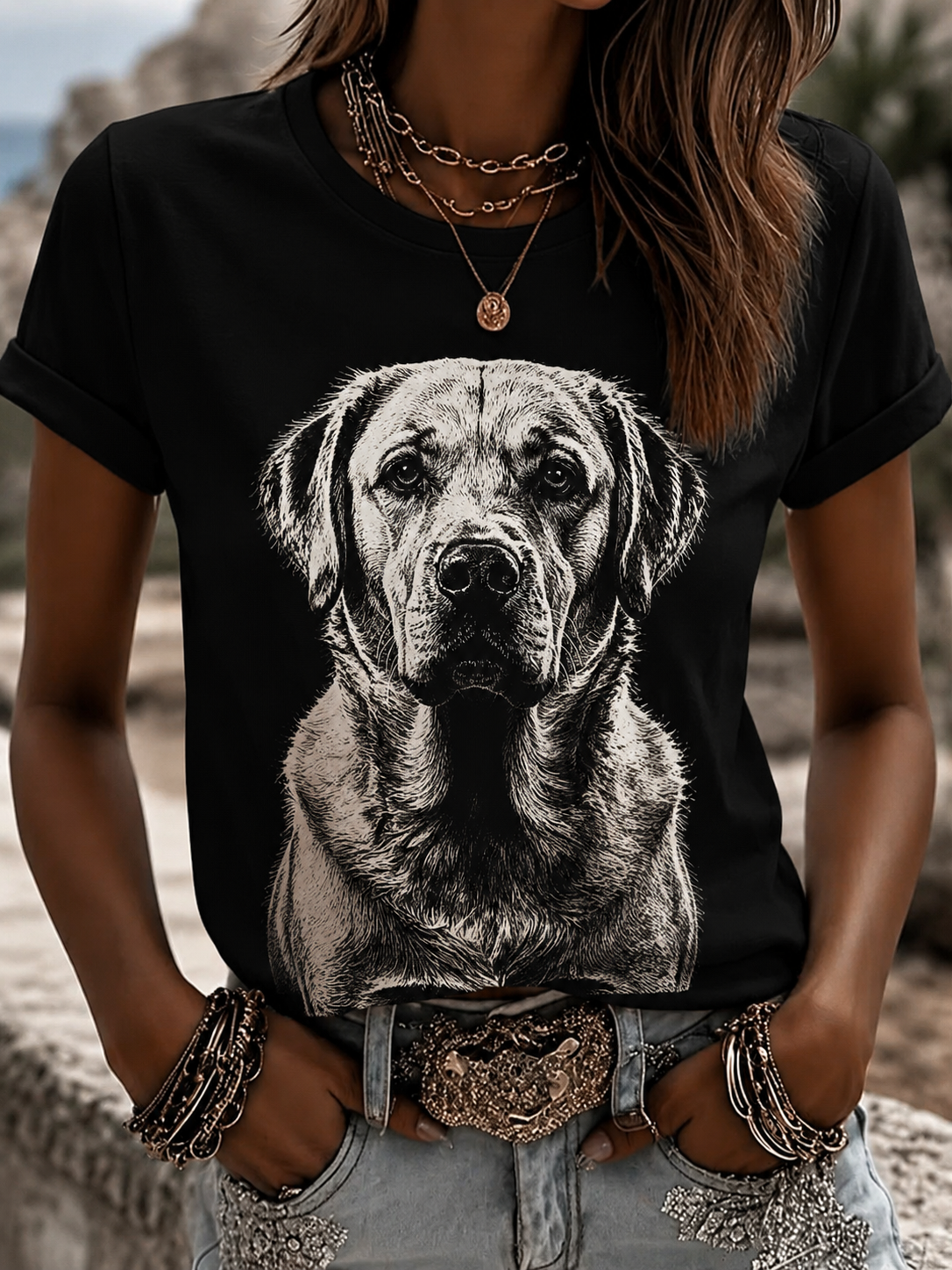 Women's Labrador Retriever Short-sleeved T-shirt gracestitchs