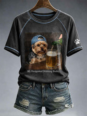 Women's My Designated Drinking Buddy Yorkshire Terrier T-Shirt