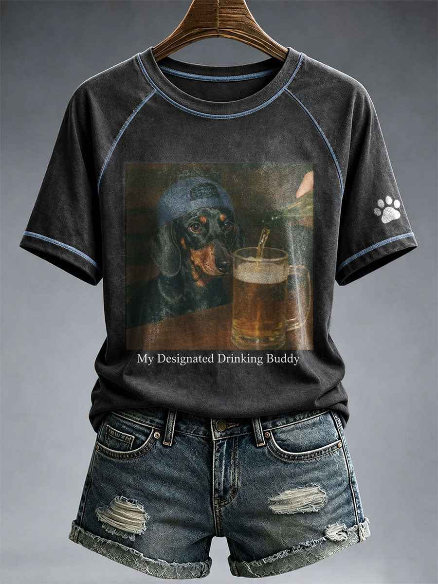 Women's My Designated Drinking Buddy Dachshund T-Shirt