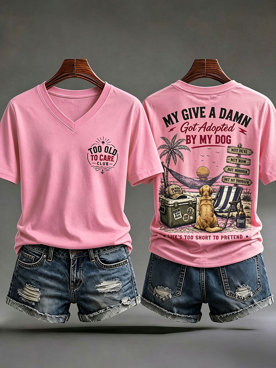 Men's 'my give a damn is broken' V-neck T-shirts gracestitchs