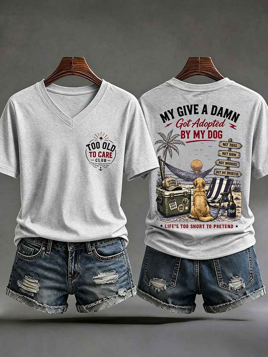 Men's 'my give a damn is broken' V-neck T-shirts
