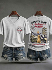 Men's 'my give a damn is broken' V-neck T-shirts