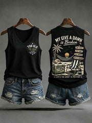 Women’s 'my give a damn is broken' tank tops