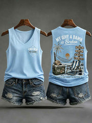 Women’s 'my give a damn is broken' tank tops