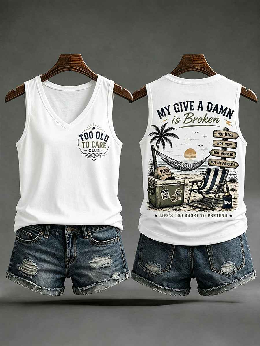 Women’s 'my give a damn is broken' tank tops