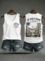 Women’s 'my give a damn is broken' tank tops