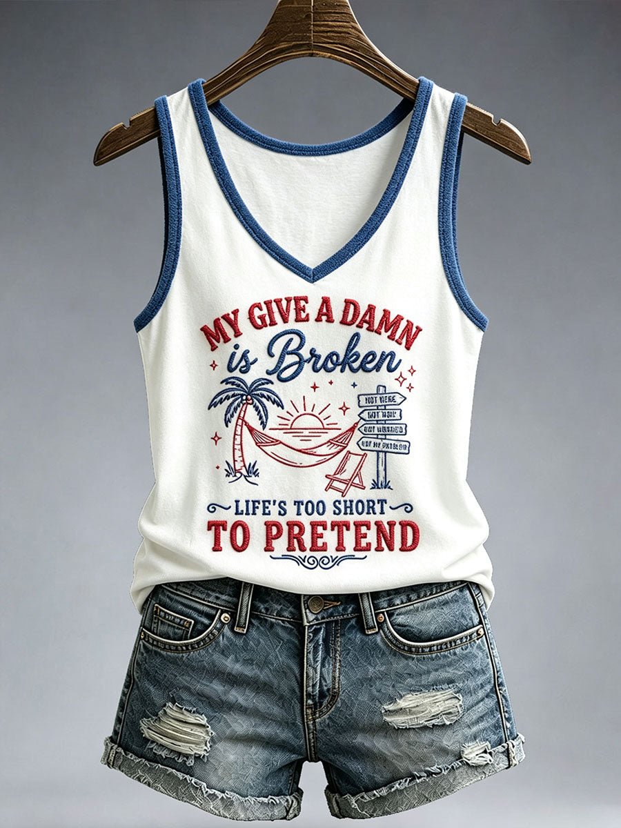 Women's My Give A Damn Is Broken Tank Top gracestitchs