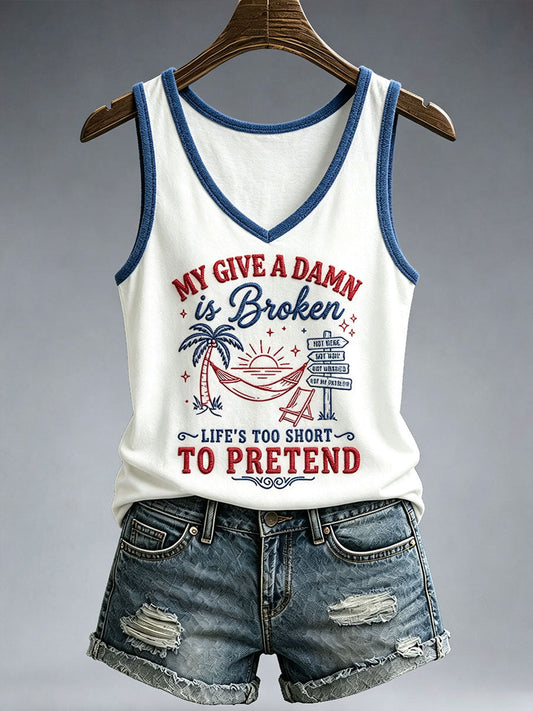 Women's My Give A Damn Is Broken Tank Top gracestitchs