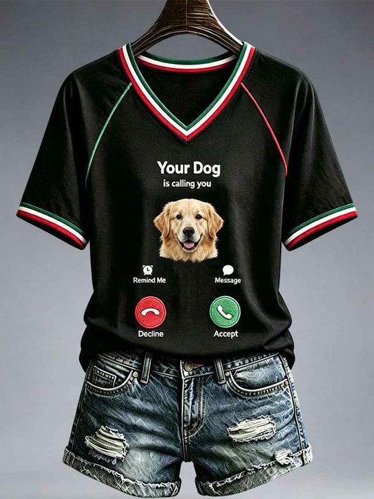 Women's Funny Golden Retriever V-Neck T-Shirt