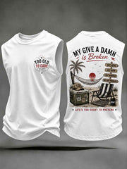 Men's "my give a damn is broken" vests