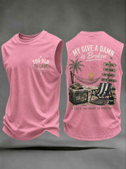 Men's "my give a damn is broken" vests