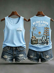 Women's "my give a damn is broken" vests