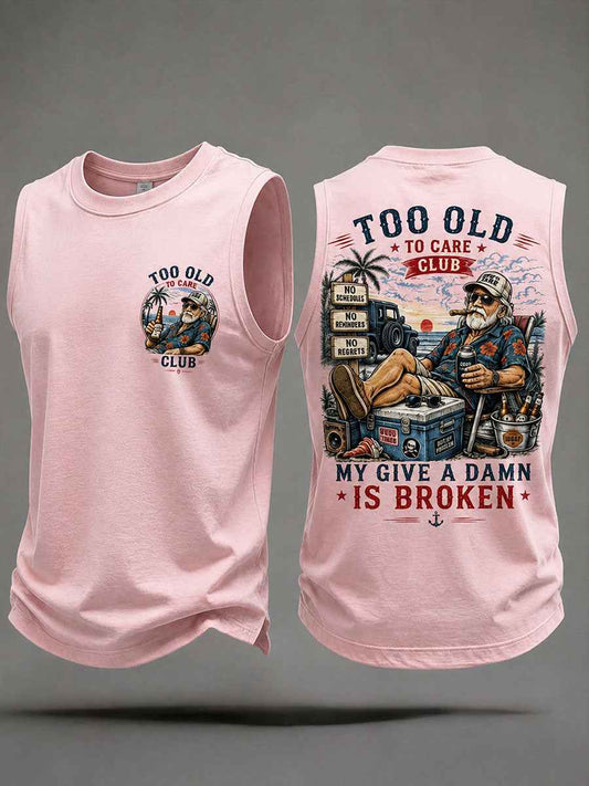 Men's 'my give a damn is broken' tank tops