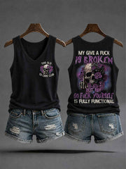 Women's "too old to care club" V-neck vests