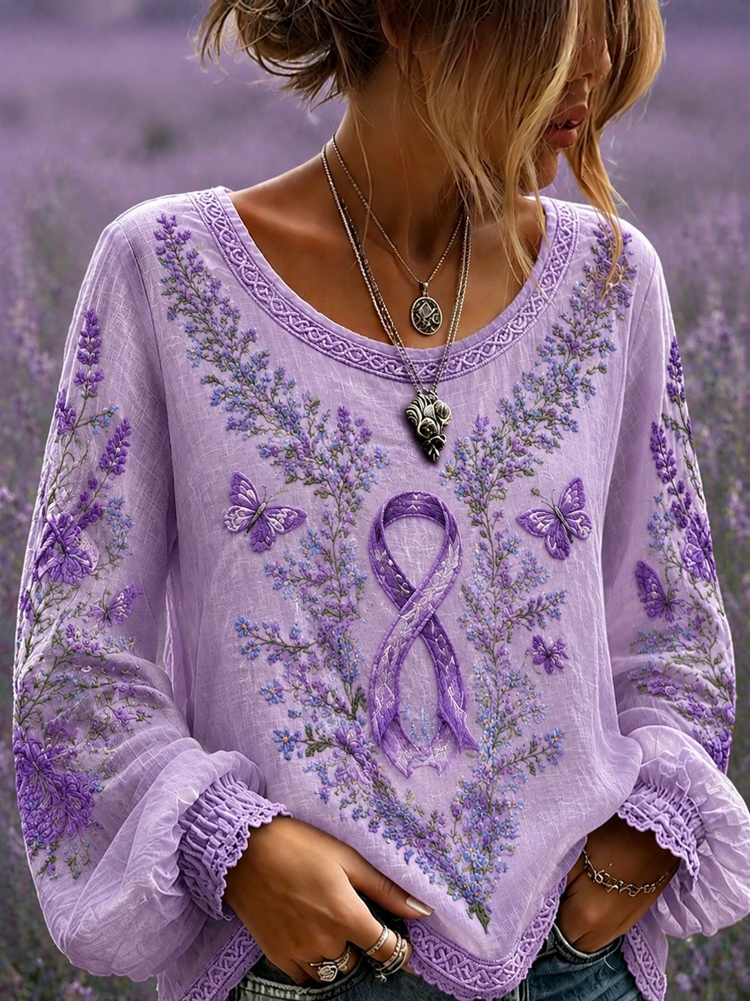 Women's Alzheimer's Disease Cotton-Linen Shirt gracestitchs