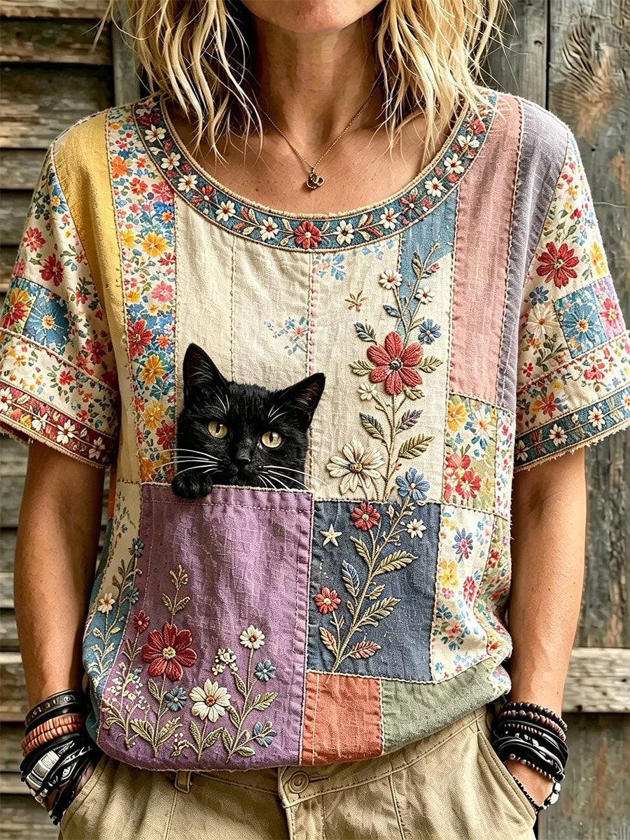 Women's Elegant Cotton-Linen Top gracestitchs