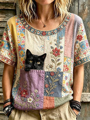 Women's Elegant Cotton-Linen Top gracestitchs