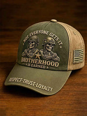 Unisex Retro Brotherhood Print Hat