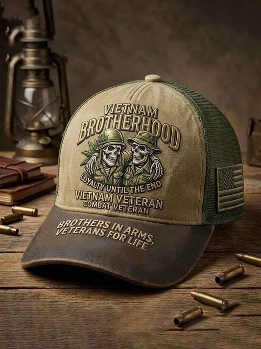 Unisex Retro Brotherhood Print Hat