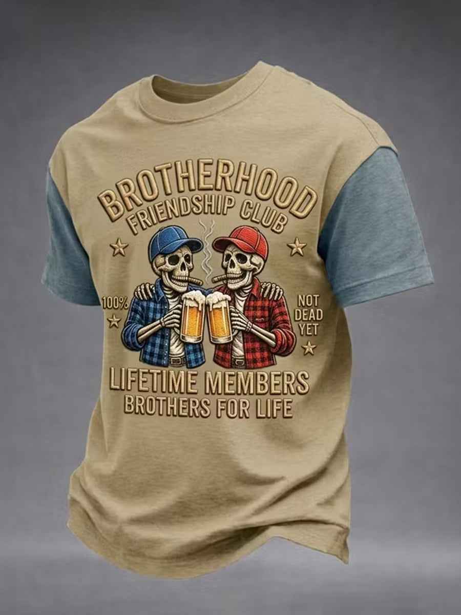 Men's Retro Brotherhood Graphic Print Tee
