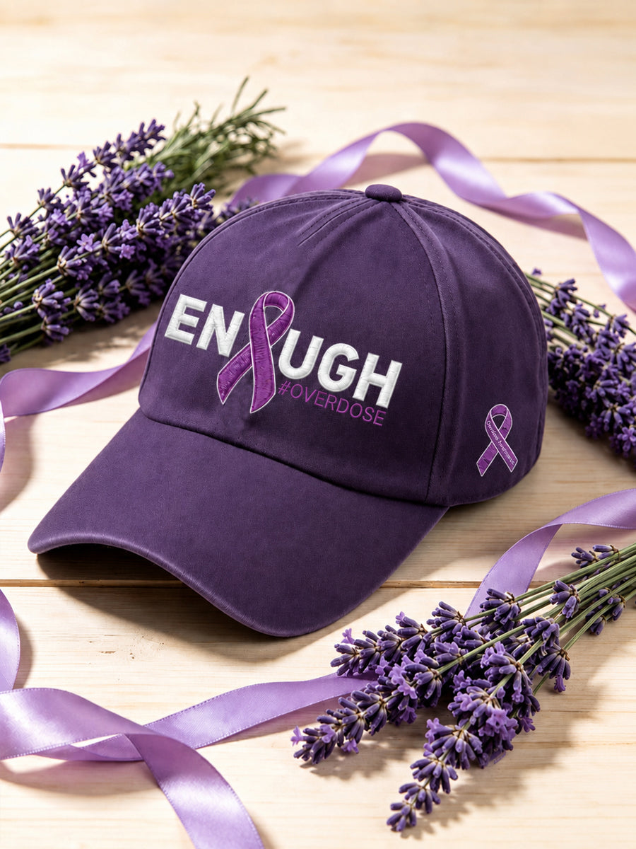 Unisex Overdose Awareness Purple Ribbon Design Print Hat gracestitchs